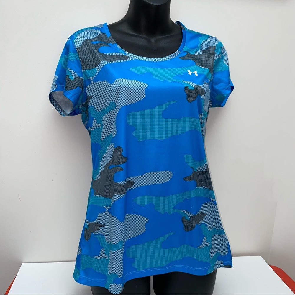 Under Armour Blue Camo Workout Top